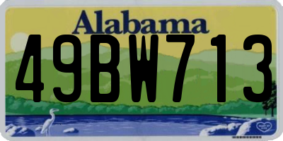 AL license plate 49BW713