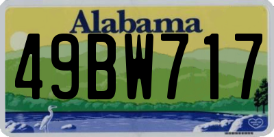 AL license plate 49BW717