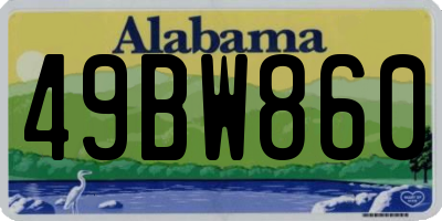 AL license plate 49BW860