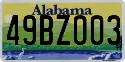 AL license plate 49BZ003