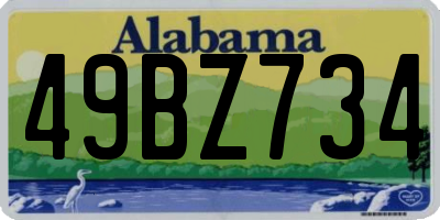 AL license plate 49BZ734