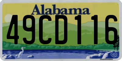 AL license plate 49CD116