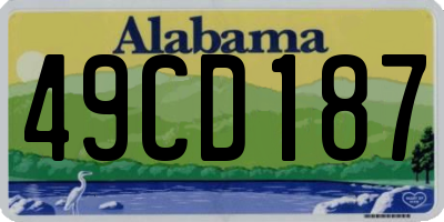 AL license plate 49CD187