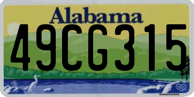 AL license plate 49CG315