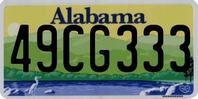 AL license plate 49CG333