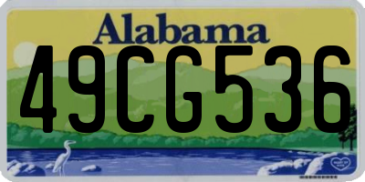 AL license plate 49CG536