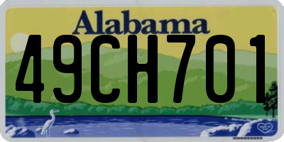 AL license plate 49CH701