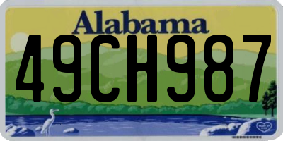 AL license plate 49CH987