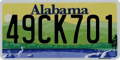 AL license plate 49CK701