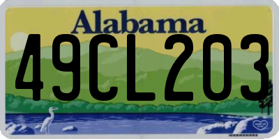 AL license plate 49CL203