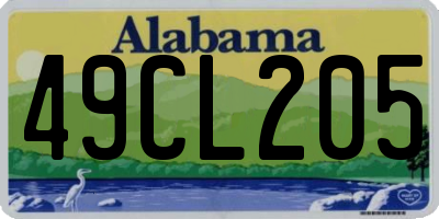 AL license plate 49CL205