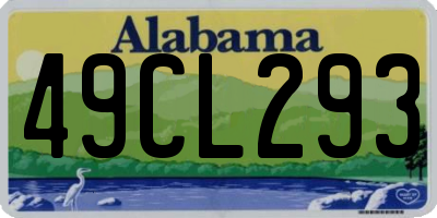AL license plate 49CL293