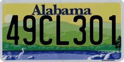 AL license plate 49CL301