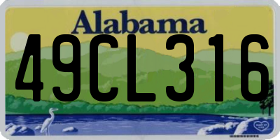 AL license plate 49CL316