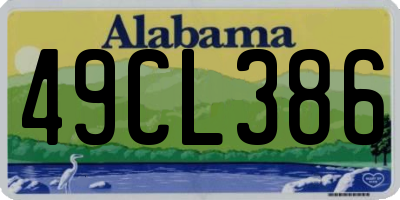 AL license plate 49CL386