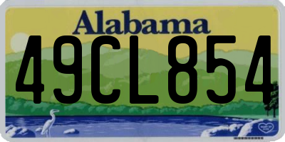 AL license plate 49CL854
