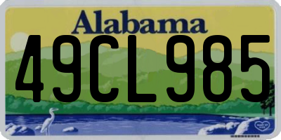 AL license plate 49CL985