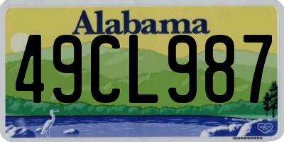 AL license plate 49CL987