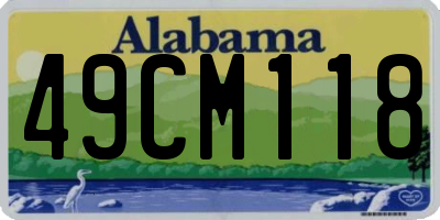 AL license plate 49CM118