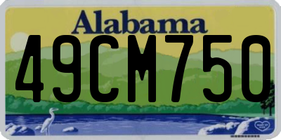 AL license plate 49CM750
