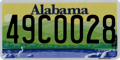 AL license plate 49CO028