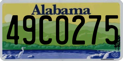 AL license plate 49CO275