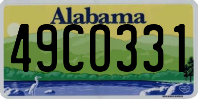 AL license plate 49CO331