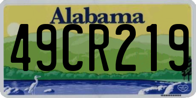 AL license plate 49CR219
