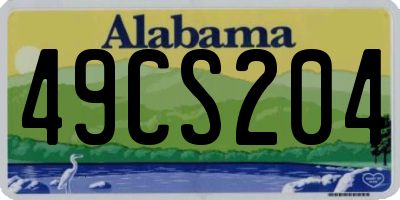AL license plate 49CS204