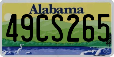 AL license plate 49CS265