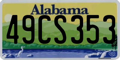 AL license plate 49CS353
