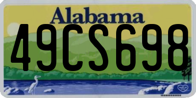 AL license plate 49CS698