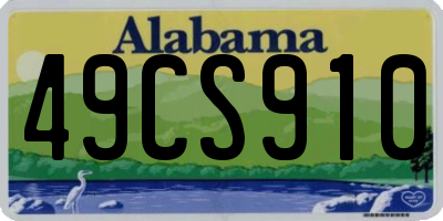 AL license plate 49CS910