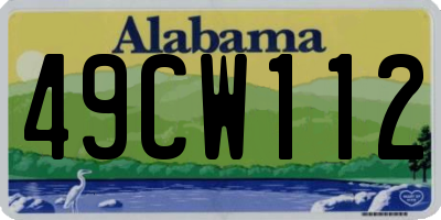 AL license plate 49CW112