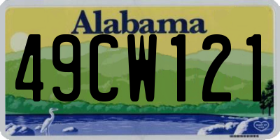 AL license plate 49CW121