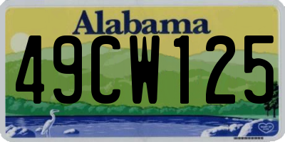 AL license plate 49CW125