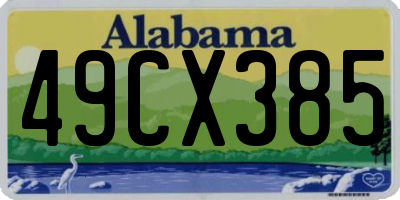 AL license plate 49CX385