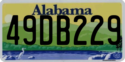 AL license plate 49DB229