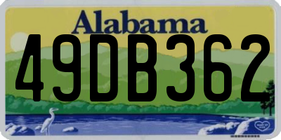 AL license plate 49DB362