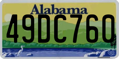 AL license plate 49DC760