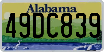AL license plate 49DC839
