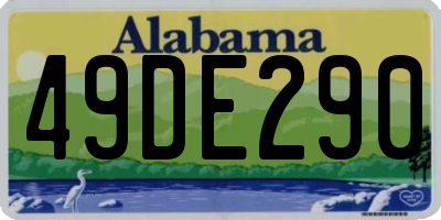 AL license plate 49DE290