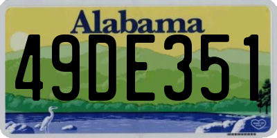 AL license plate 49DE351