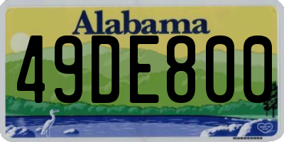 AL license plate 49DE800