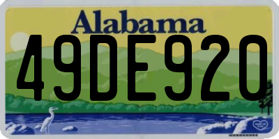 AL license plate 49DE920