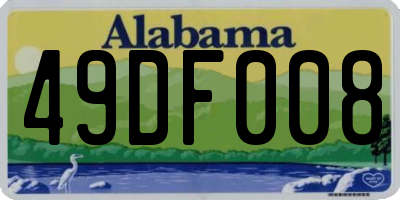 AL license plate 49DF008
