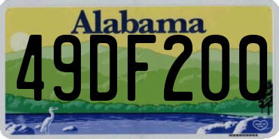 AL license plate 49DF200