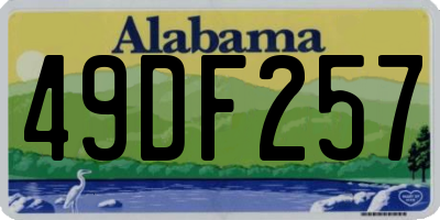 AL license plate 49DF257