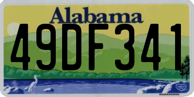 AL license plate 49DF341
