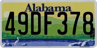 AL license plate 49DF378